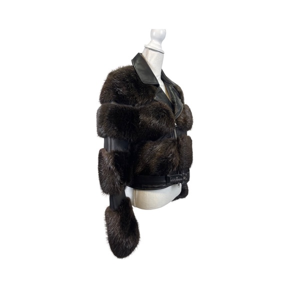 NWT Moto Jacket Leather and Real Fur - Picture 3 of 4